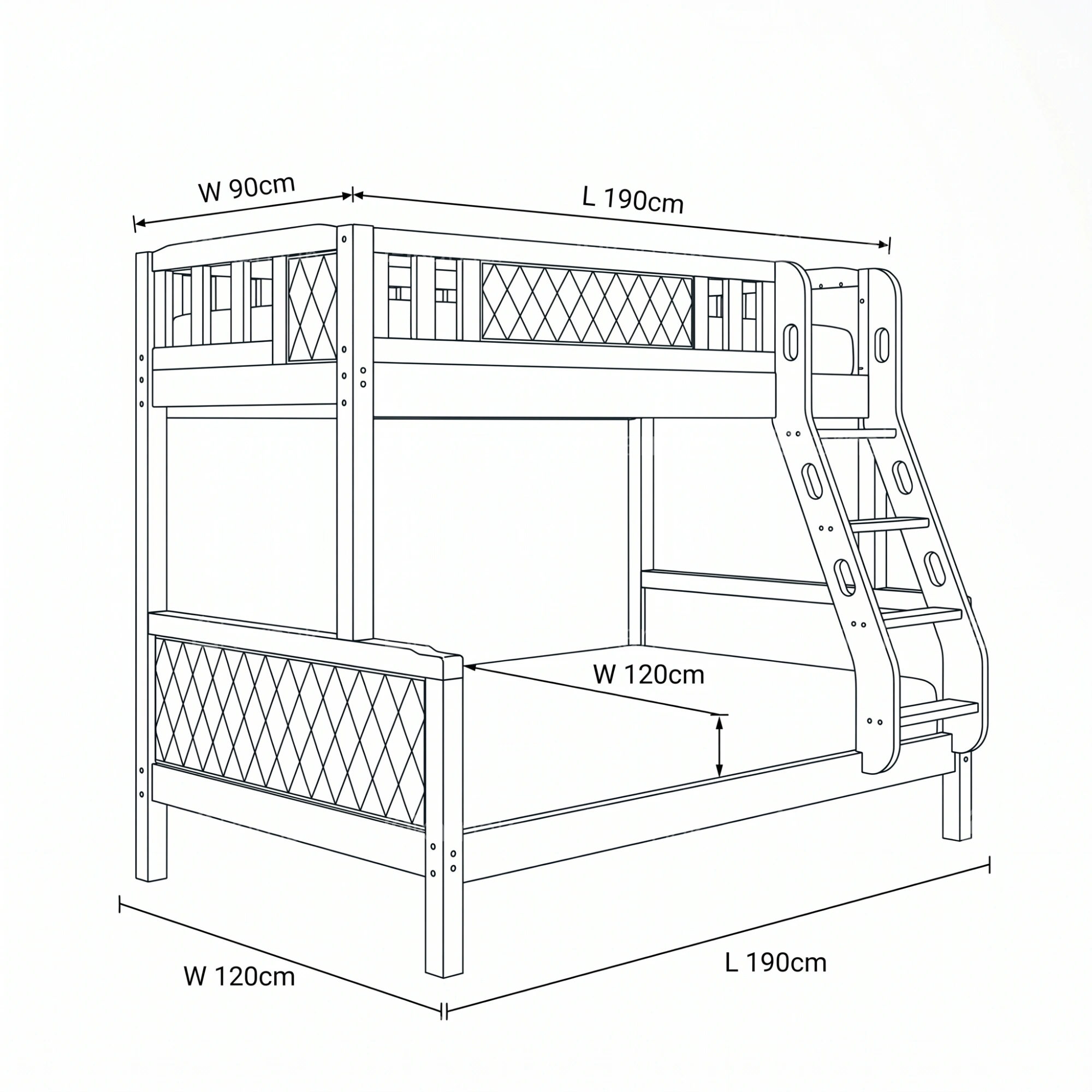 Noirvex Wooden Bunk Bed