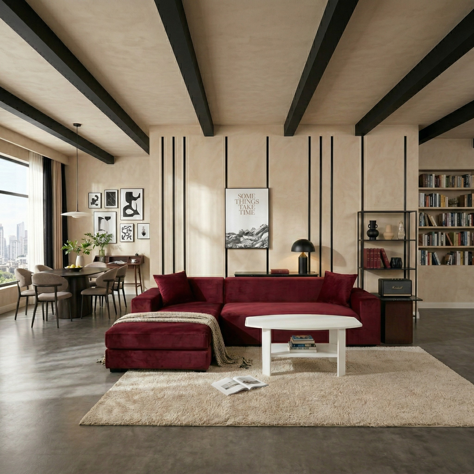 Modern Sectional Sofa with Free Coffee Table