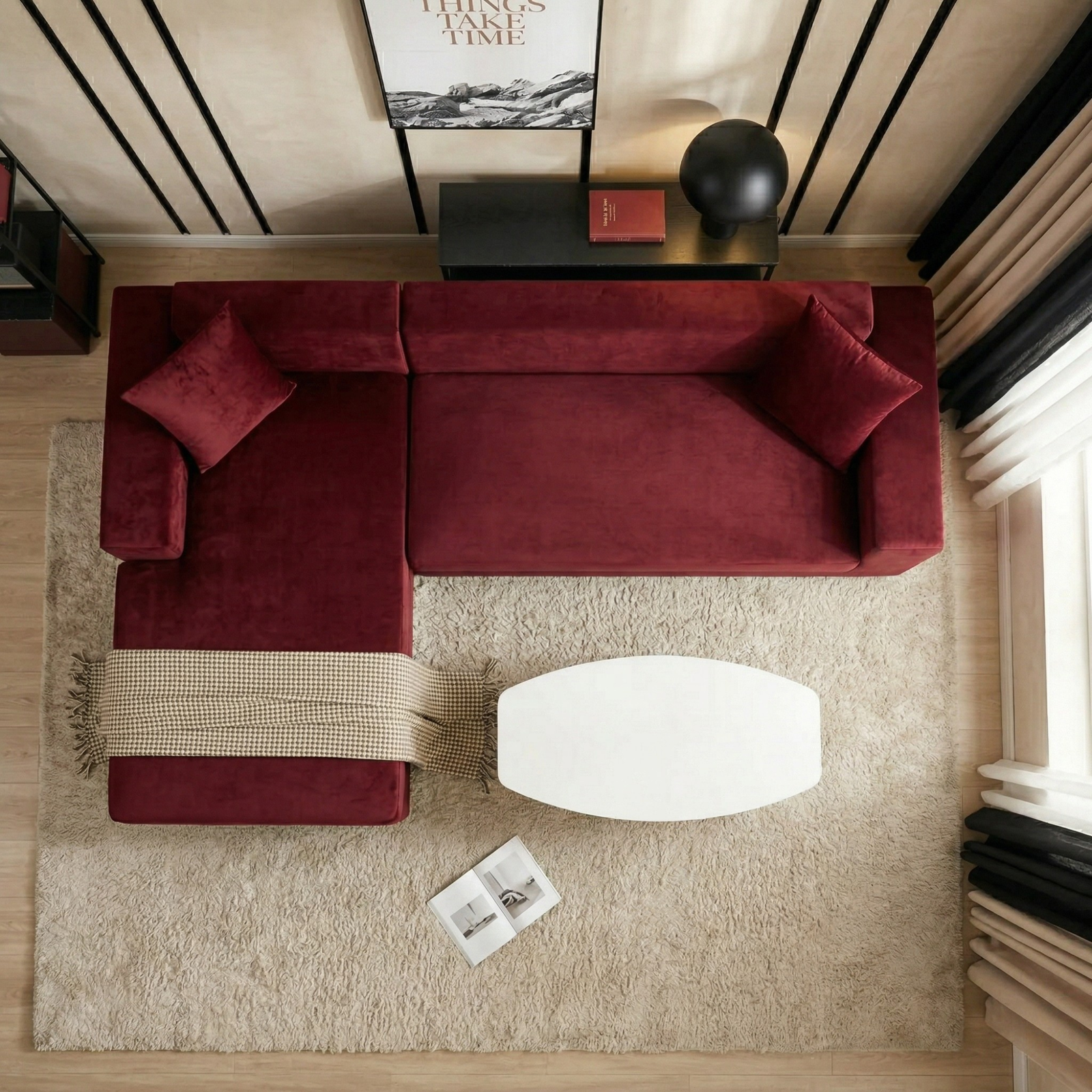 Modern Sectional Sofa with Free Coffee Table