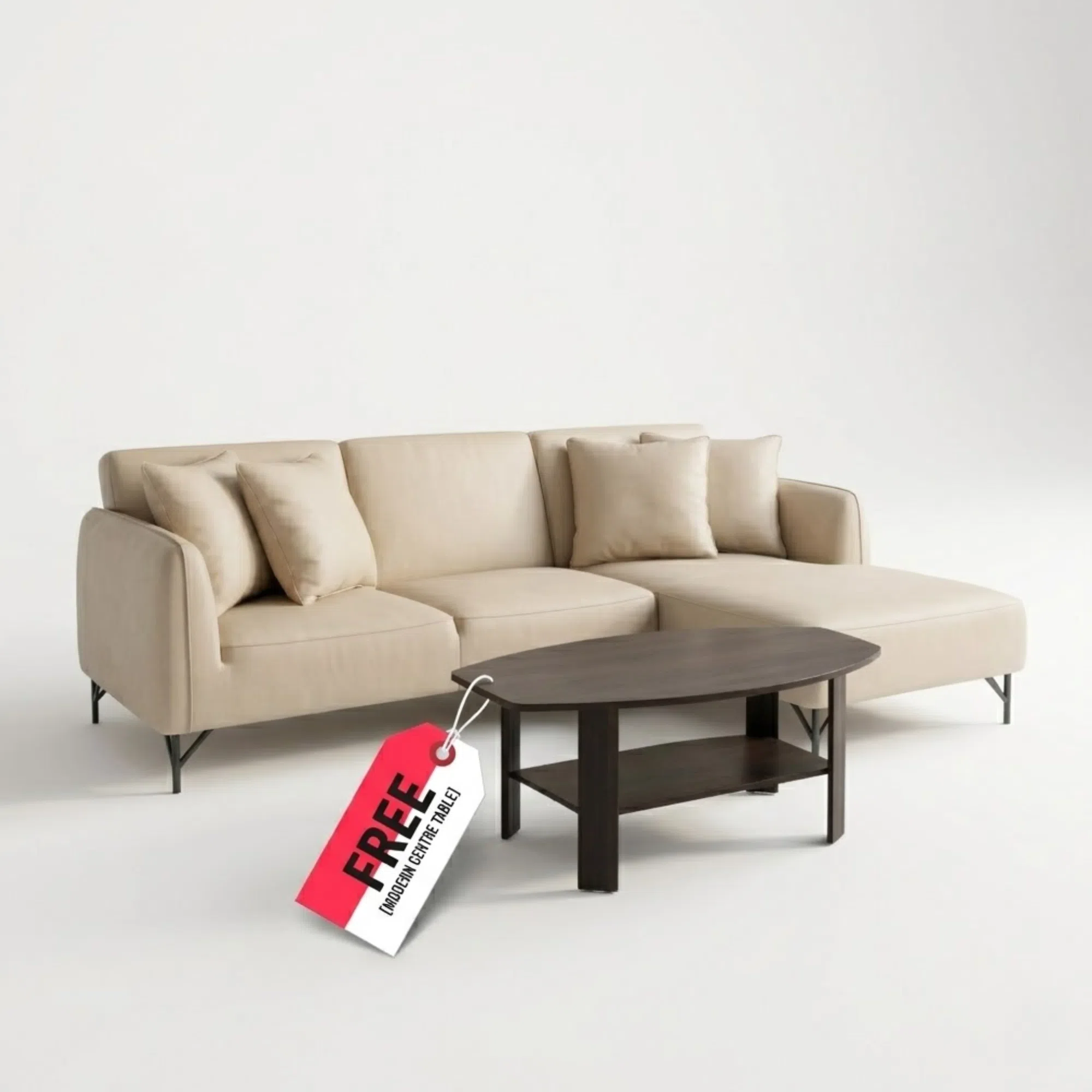 Modern Corner Sofa with Free Coffee Table