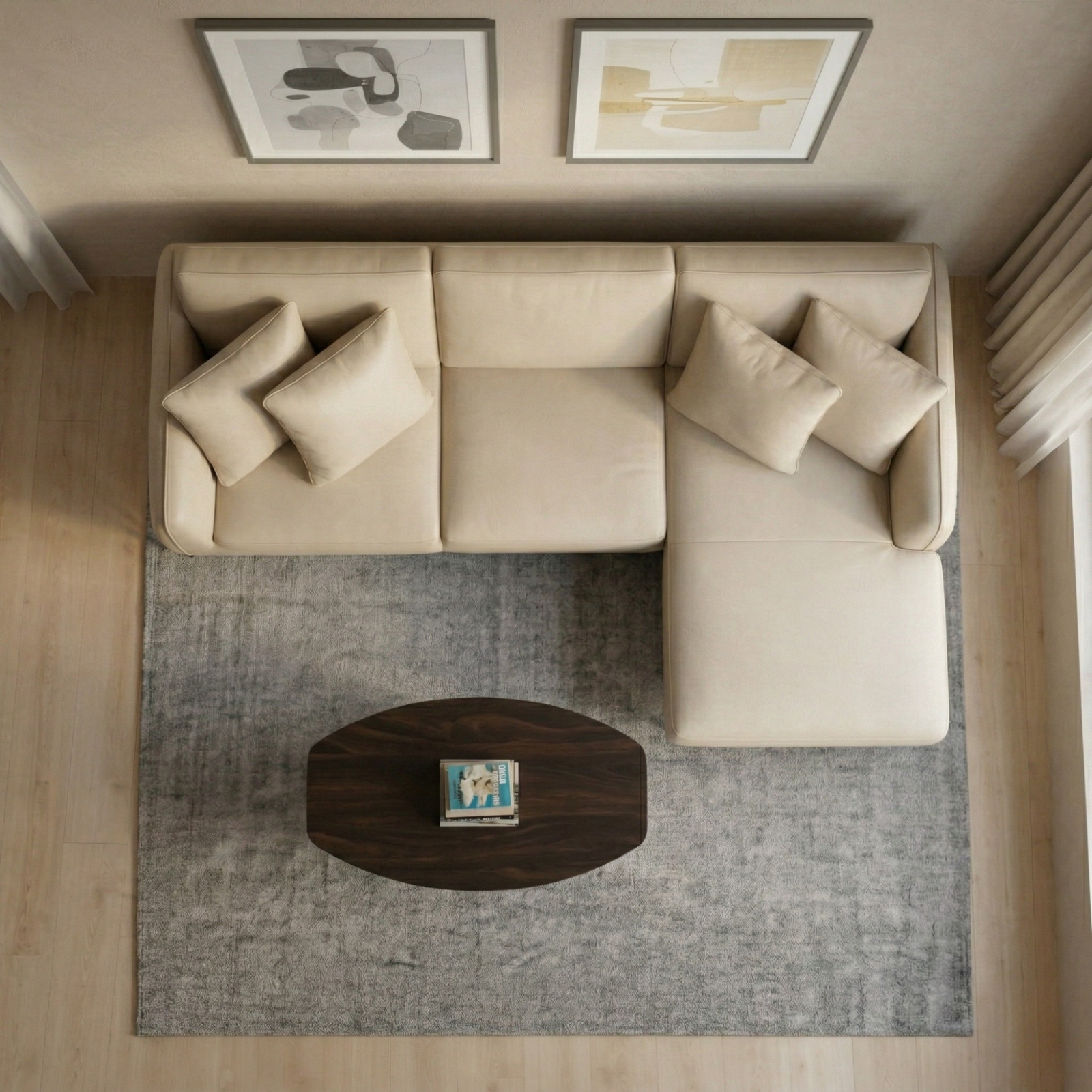 Modern Corner Sofa with Free Coffee Table