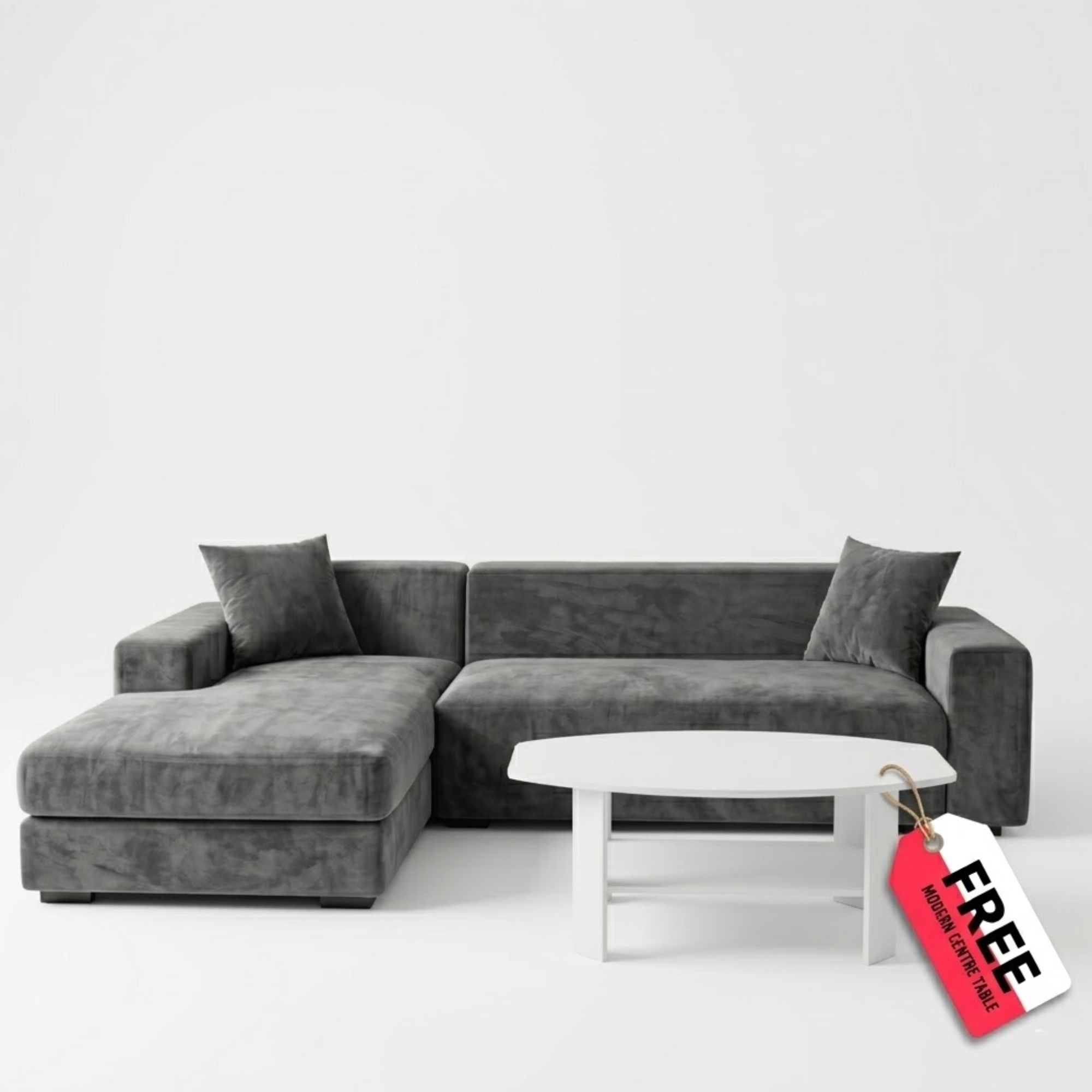 Modern L Shape Sofa with Free Coffee Table
