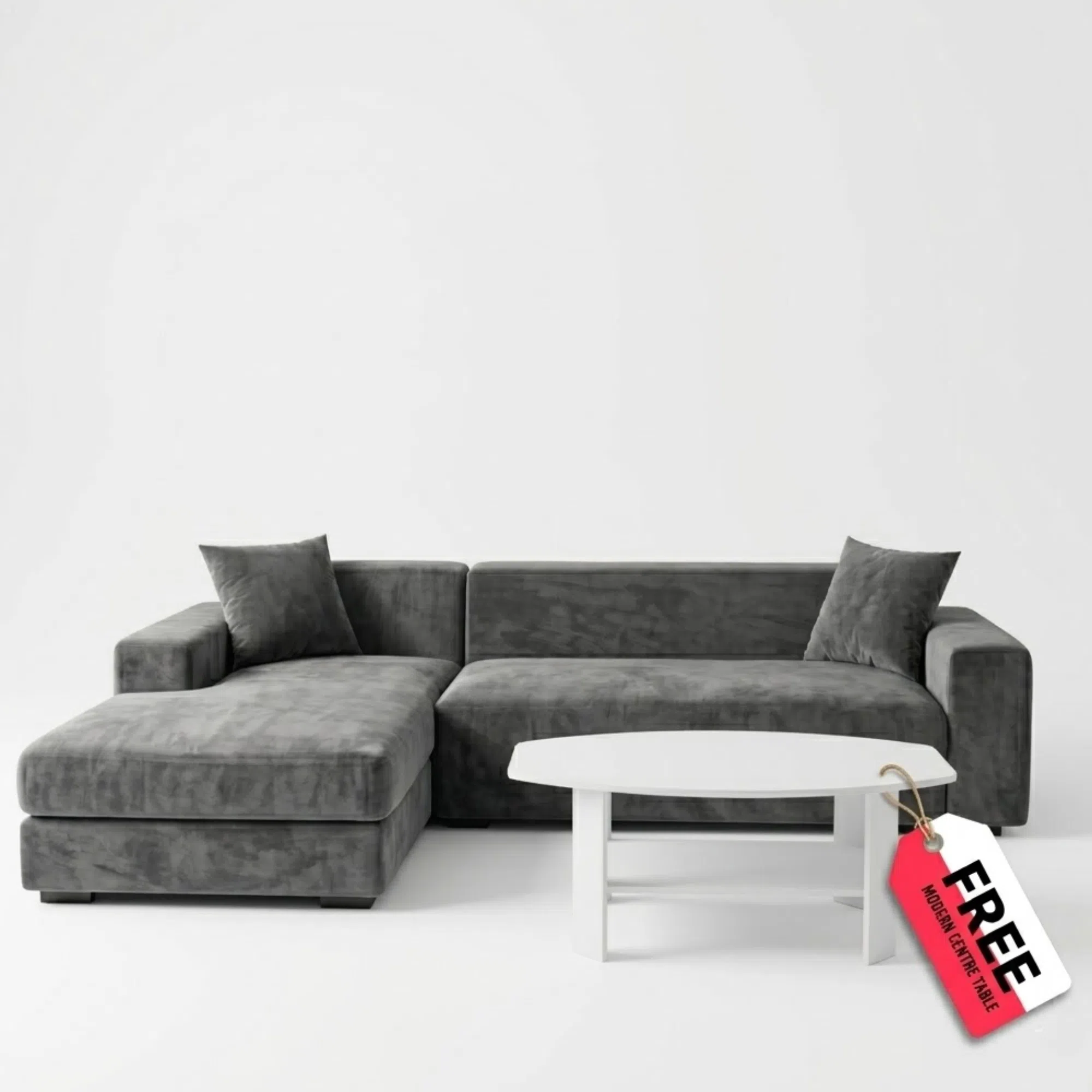 Modern L Shape Sofa with Free Coffee Table