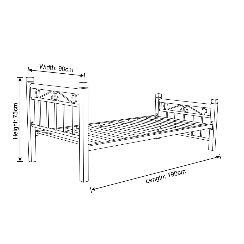 Nedrah Wooden Steel Bed Frame