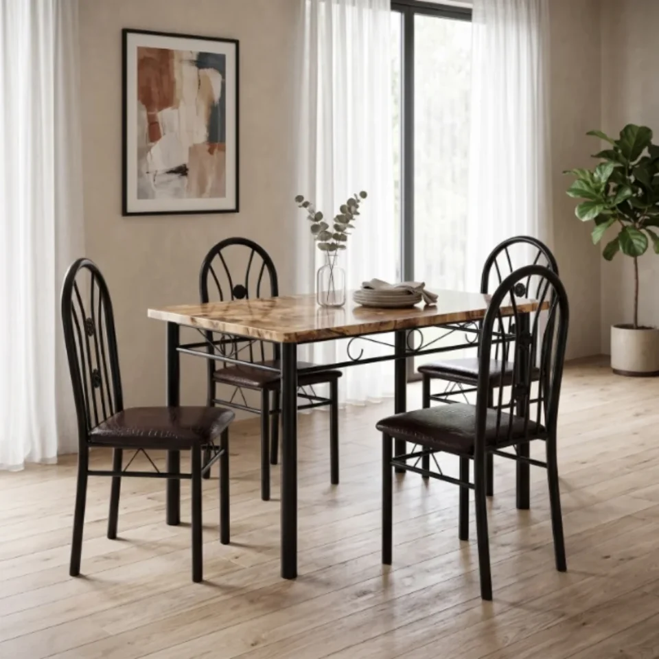 Kalene Marble Dining Table Set