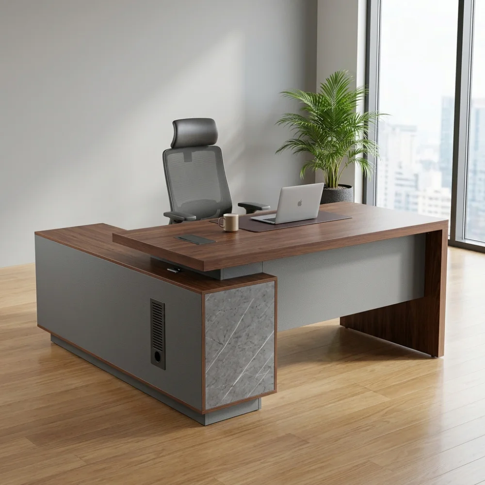 Saydel L Shaped Executive Desk with Drawers