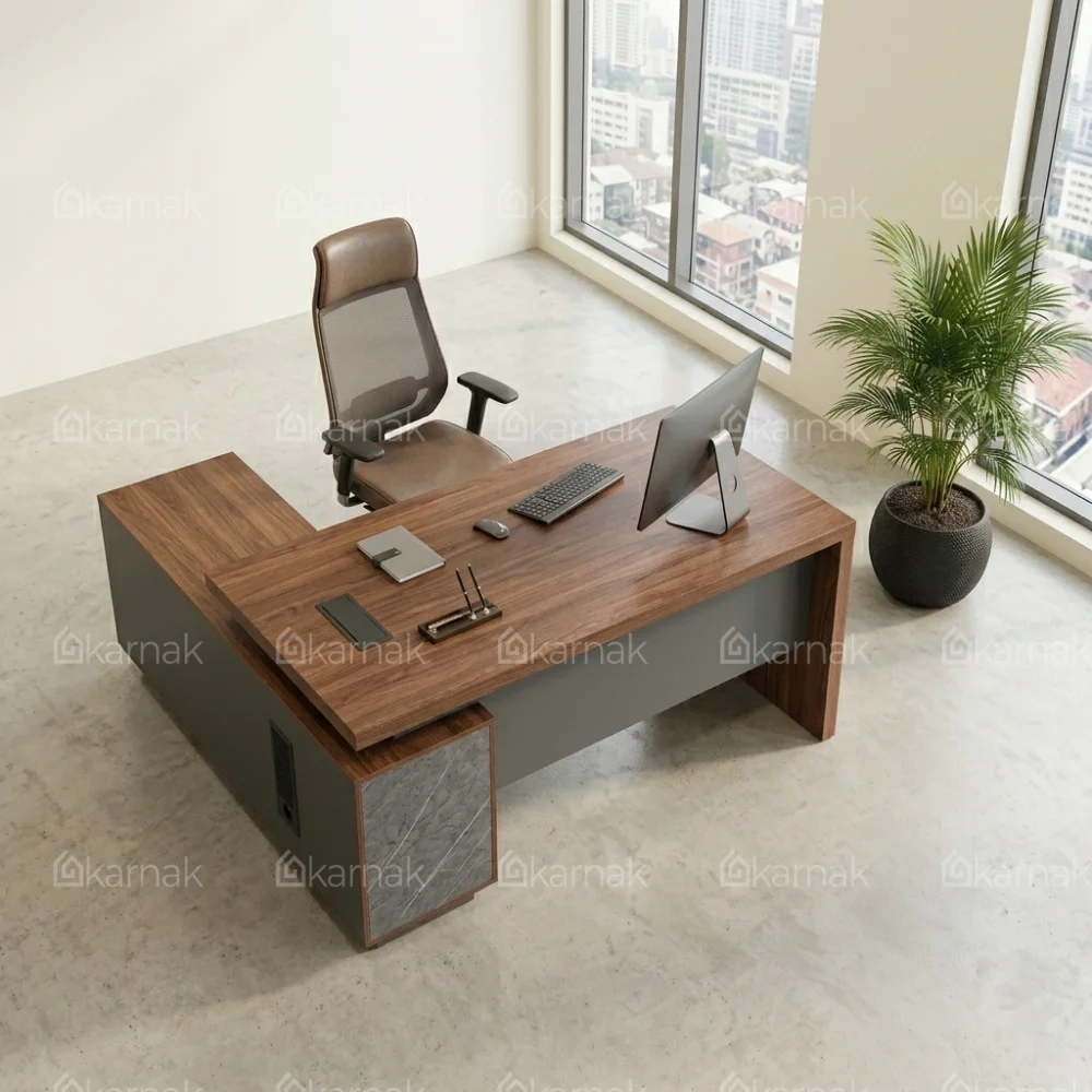 Saydel L Shaped Executive Desk with Drawers