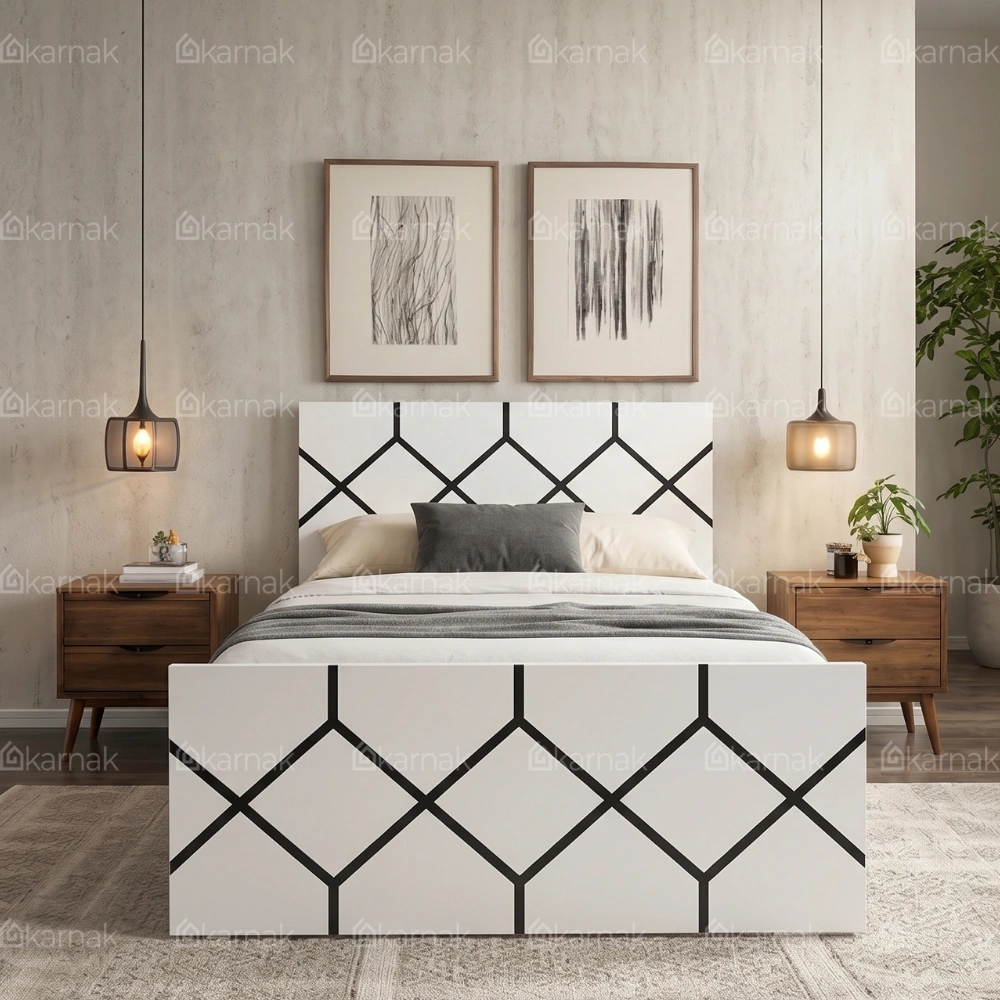 Ackley Wooden Single Bed Frame (White)
