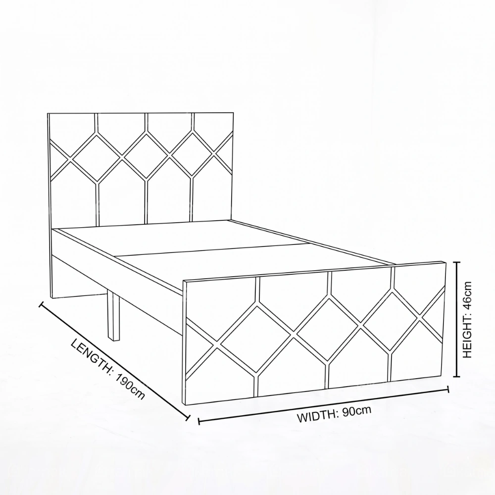 Ackley Wooden Single Bed Frame (White)