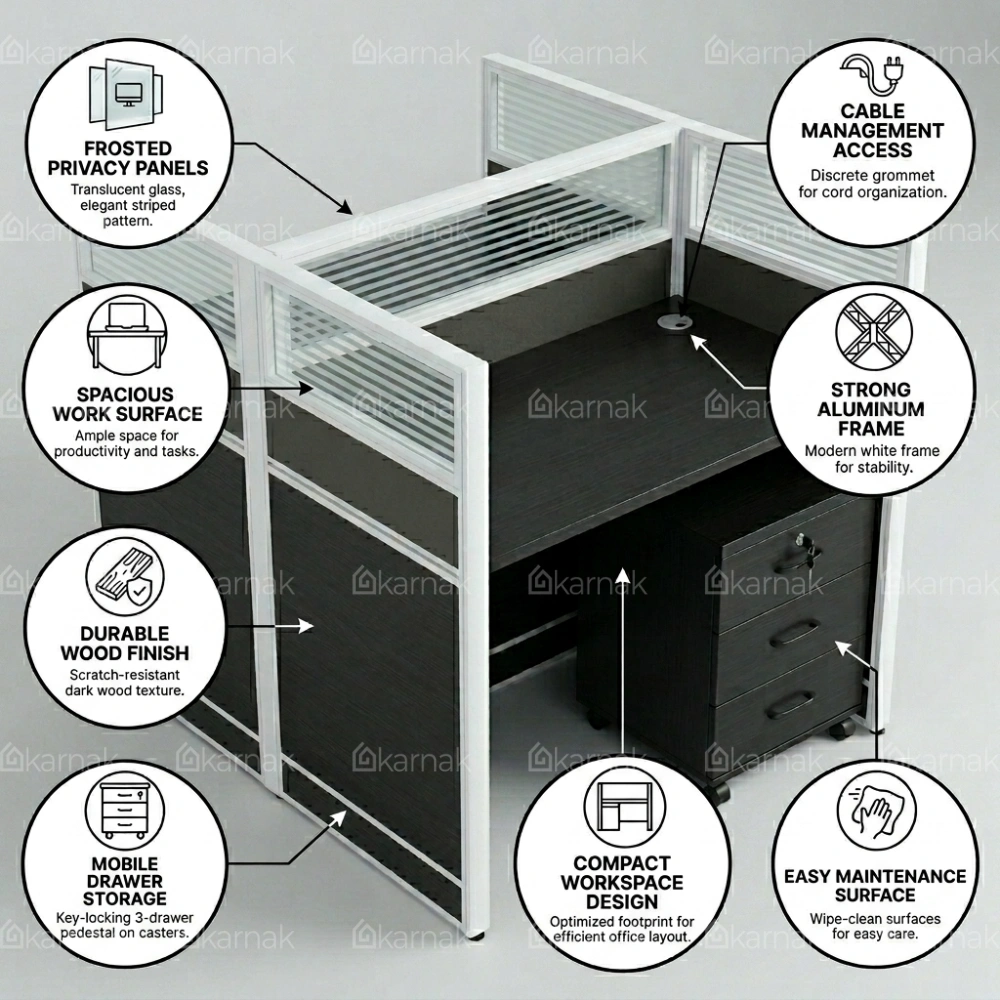 Neeya Two Person Workstation Desk