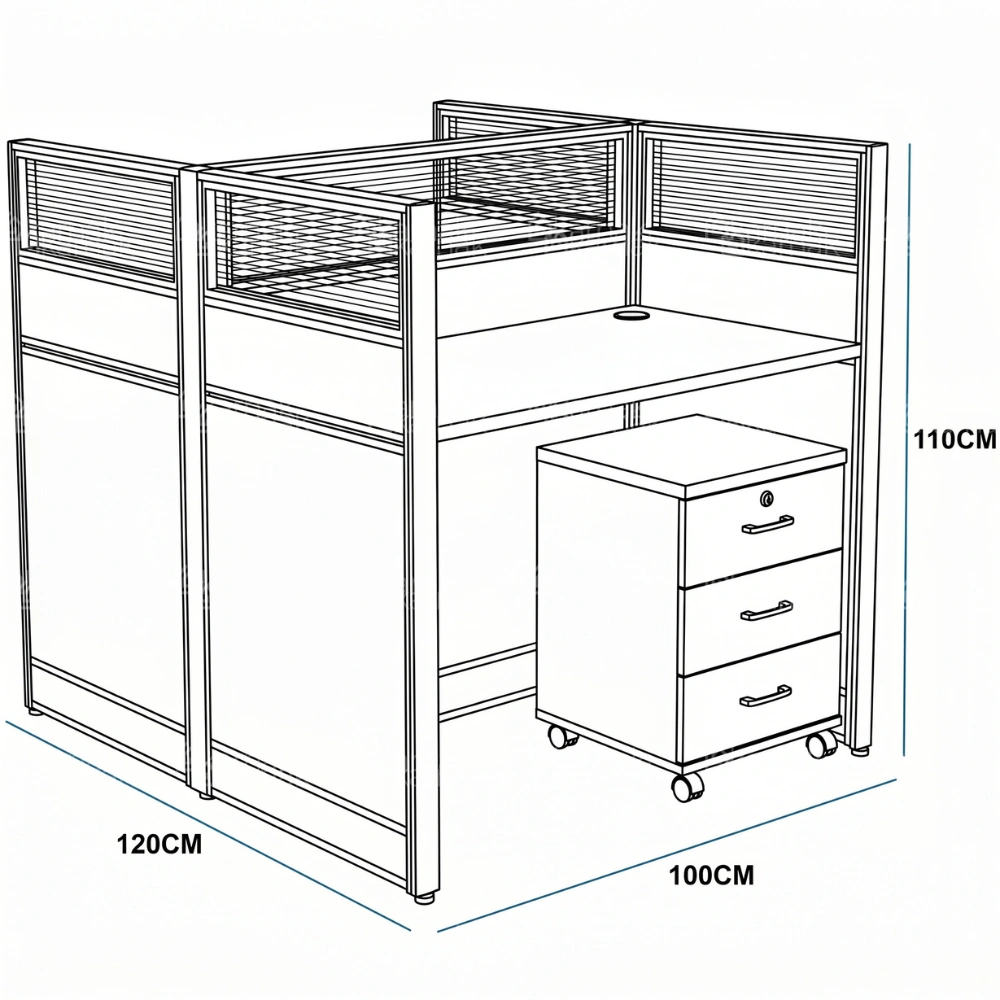 Neeya Two Person Workstation Desk
