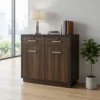Luxerio Wooden 2-Door Low Cabinet With Drawers
