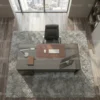 Keno Executive Desk-Walnut & Grey