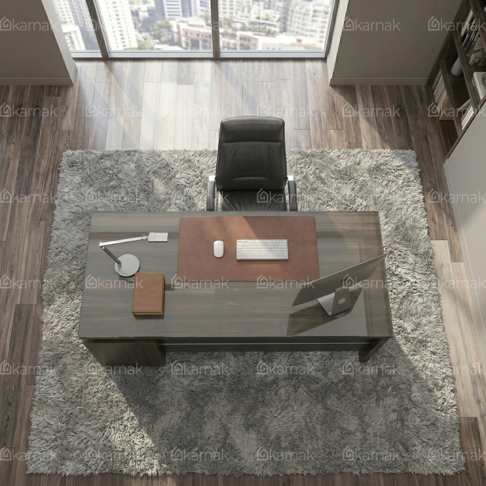 Keno Executive Desk-Walnut & Grey