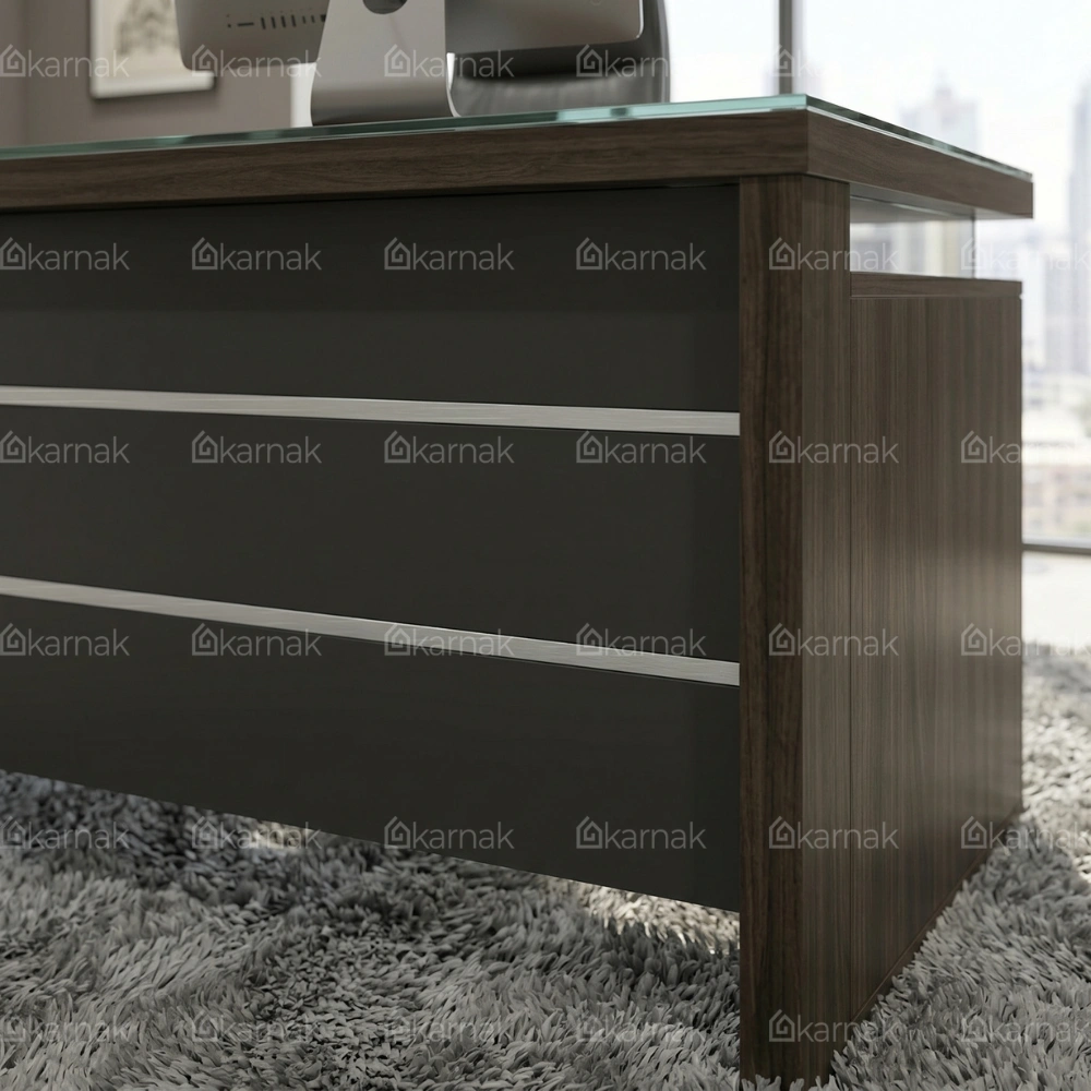 Keno Executive Desk-Walnut & Grey