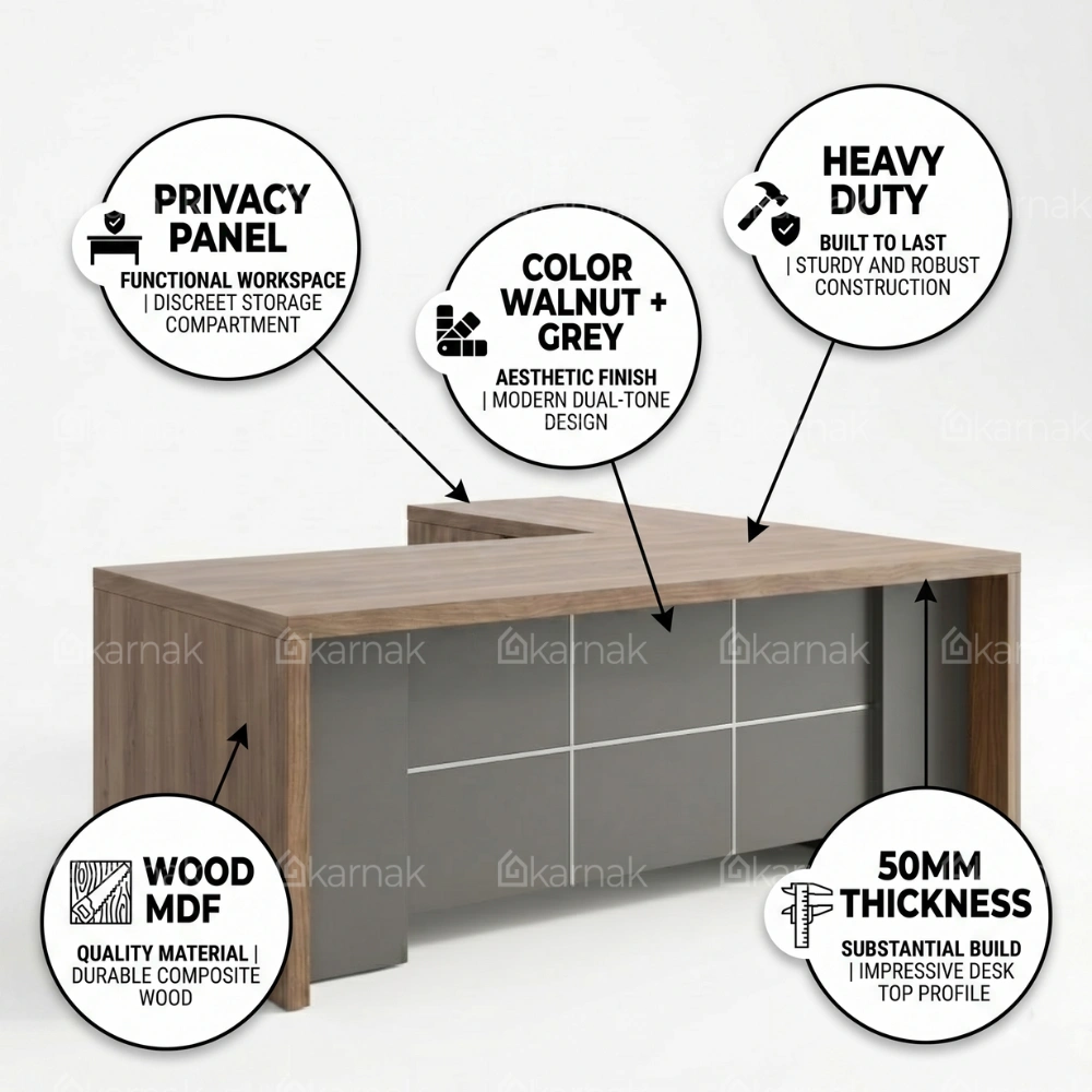 Vivax L-Shaped Executive Table