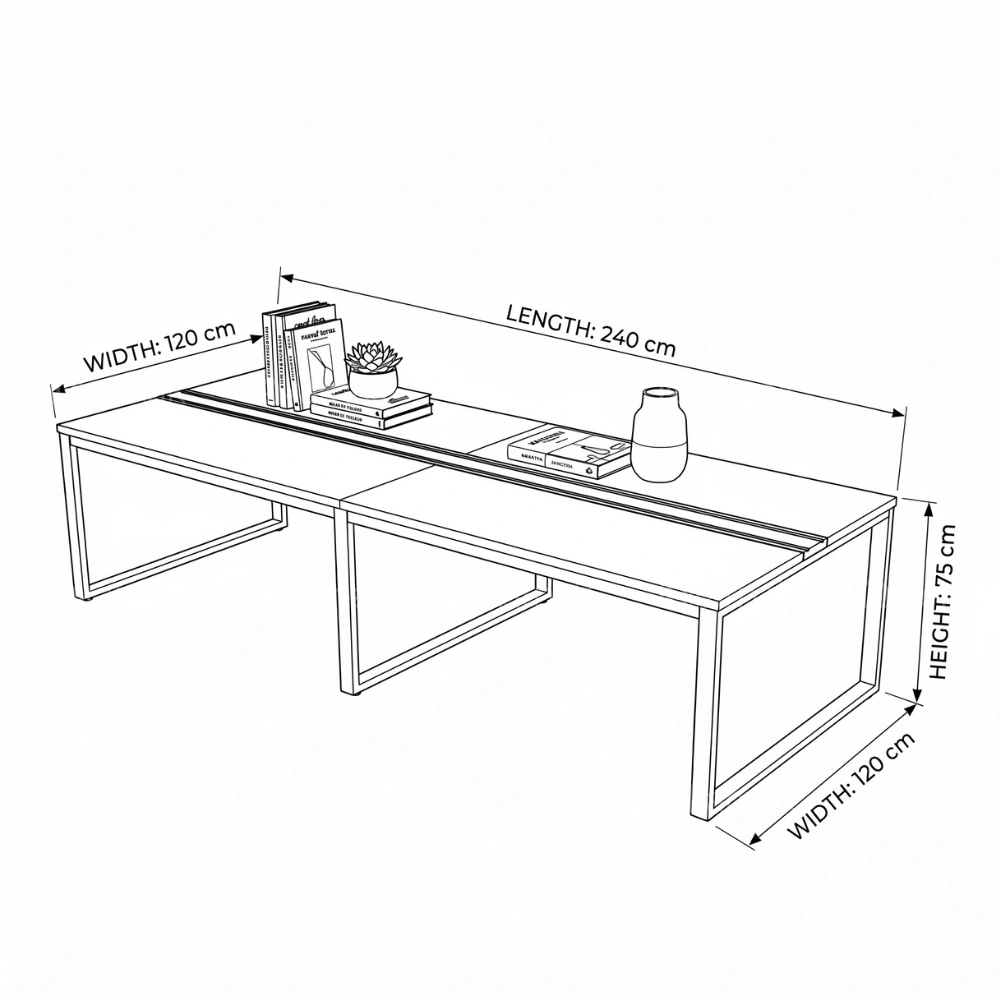 Novario Meeting Table With Metal Legs