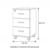 Viva 3-Drawers Mobile Pedestal
