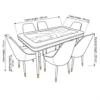Gorge Dining Set with Marble Ceramic Top 1+6 – Beige Brown