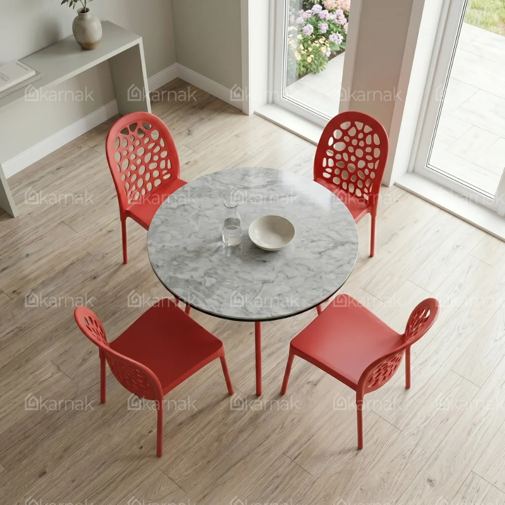 Aljar Dining Set 1+4 – GREY RED