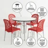 Aljar Dining Set 1+4 – GREY RED