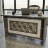 Brownven Office Table 1.0 – Walnut + White