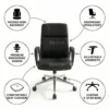 Bryan Medium Back Office Chair – Black & Grey