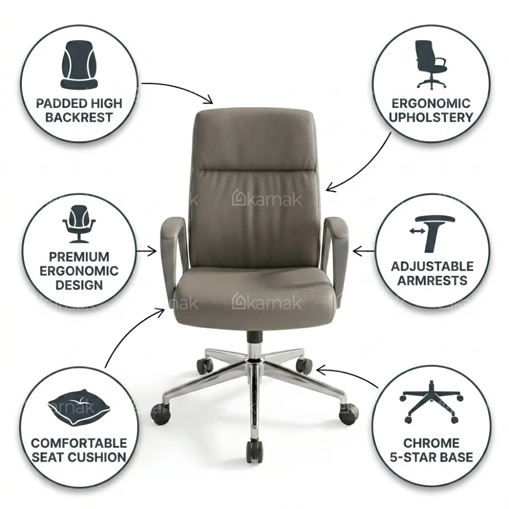 Bryan Medium Back Office Chair – Black & Grey