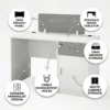 Casalux Office Table With Screen Panel – White