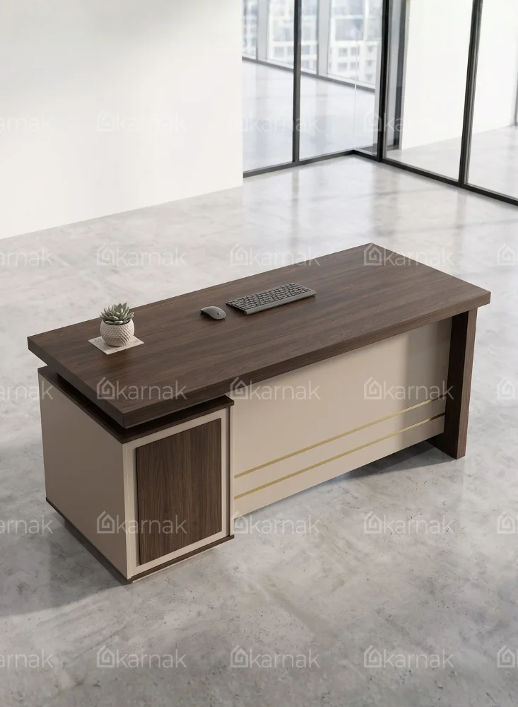 Cori Office Table – Oak + Khaki