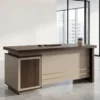 Cori Office Table – Oak + Khaki