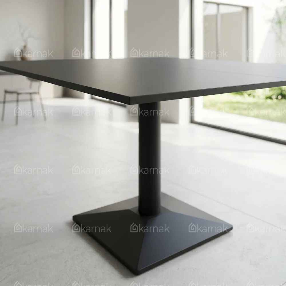 Crete Ceramic Square Dining Table Top – Black and Grey