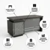 Duplex Office Table – Coffee + Khaki