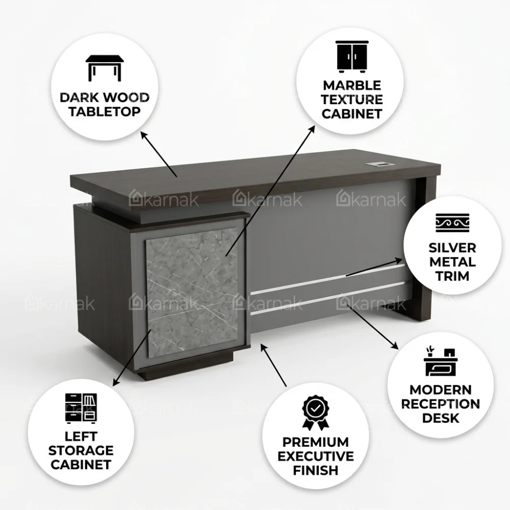 Duplex Office Table – Coffee + Khaki