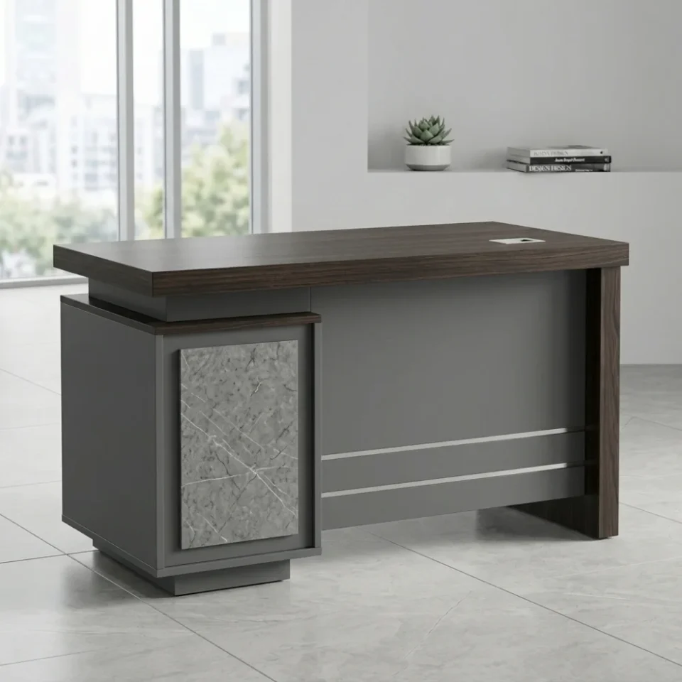 Duplex Office Table – Coffee + Khaki…