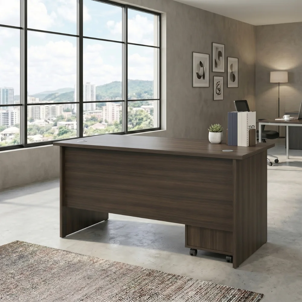 Eco Office Table – Walnut Grey