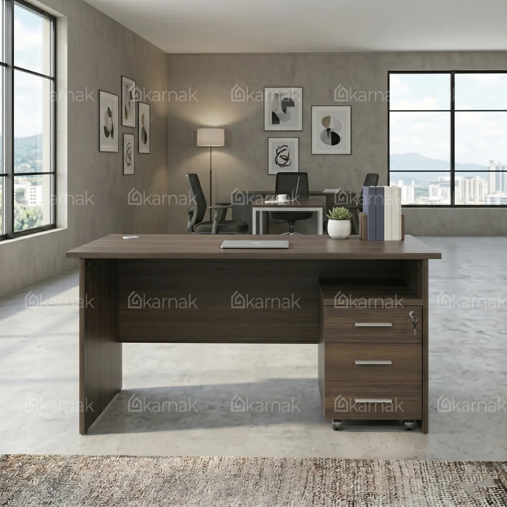 Eco Office Table – Walnut Grey