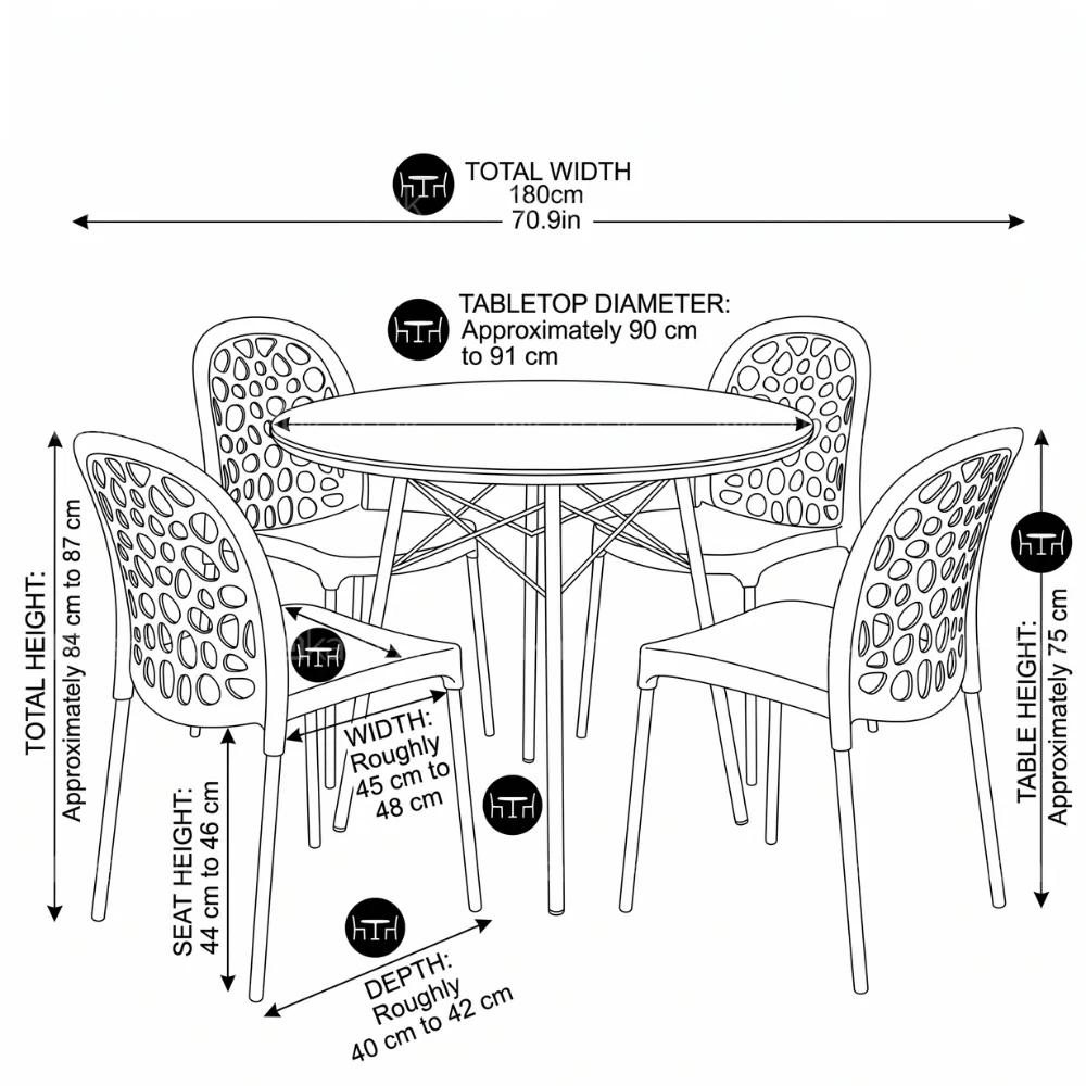 Aljar Dining Set 1+4 – GREY RED