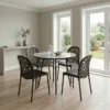 Aljar Dining Set 1+4 White Black