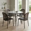 Aljar Dining Set 1+4 White Black