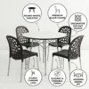 Aljar Dining Set 1+4 White Black