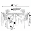Aljar Dining Set 1+4 White Black