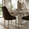 Gorge Dining Set with Marble Ceramic Top 1+6 – Beige Brown