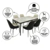 Gorge Dining Set with Marble Ceramic Top 1+6 – Beige Brown