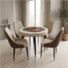 Alezzo Round Dining Set – Beige Brown
