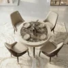 Alezzo Round Dining Set – Beige Brown