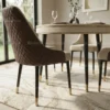 Alezzo Round Dining Set – Beige Brown