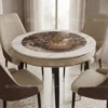 Alezzo Round Dining Set – Beige Brown