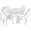 Alezzo Round Dining Set – Beige Brown