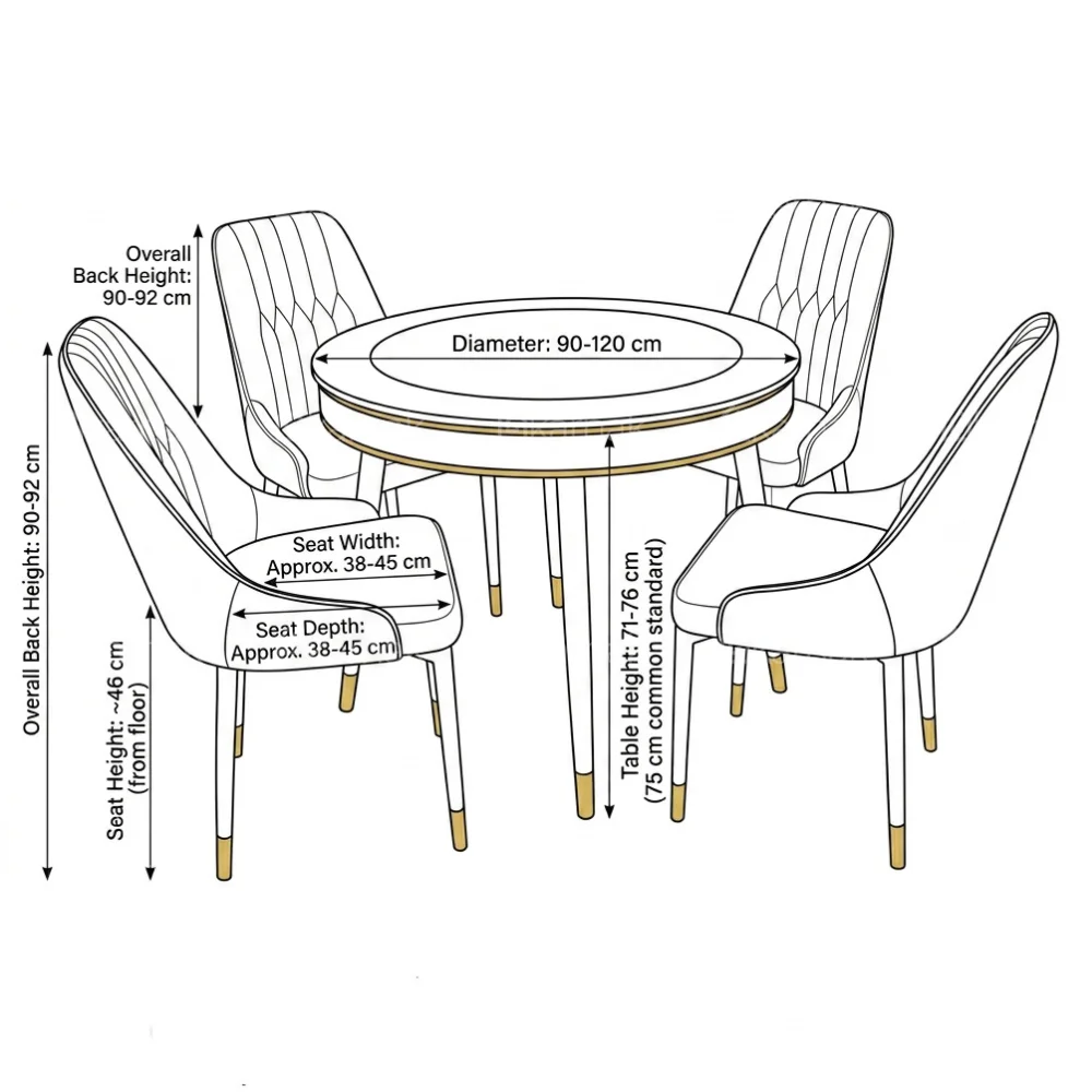 Alezzo Round Dining Set – Beige Brown